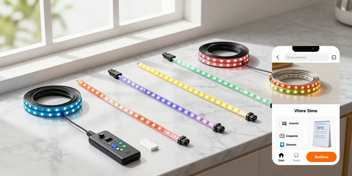 Banda led strips on a marble surface, ideal for online shopping. Best deals and buyer guide in the e-commerce market.